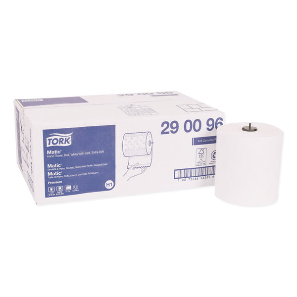 Tork® Premium Soft Matic Hand Towel Roll, 2-Ply, 7.7 x 575 ft, White, 704/Roll, 6 Rolls/Carton (TRK290096)