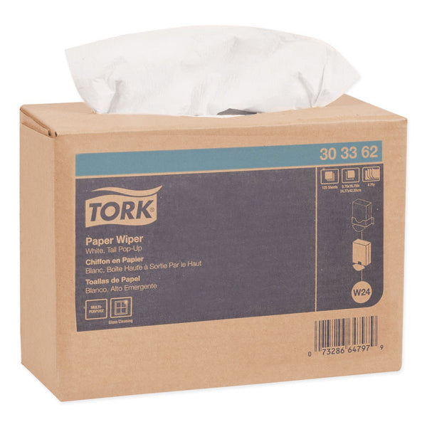 Tork® Multipurpose Paper Wiper, 4-Ply, 9.75 x 16.75, White, 125/Box, 8 Boxes/Carton (TRK303362)