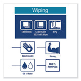 Tork® Industrial Paper Wiper, 4-Ply, 12.8 x 16.5, Unscented, Blue, 180/Carton (TRK13247501) Case of 180