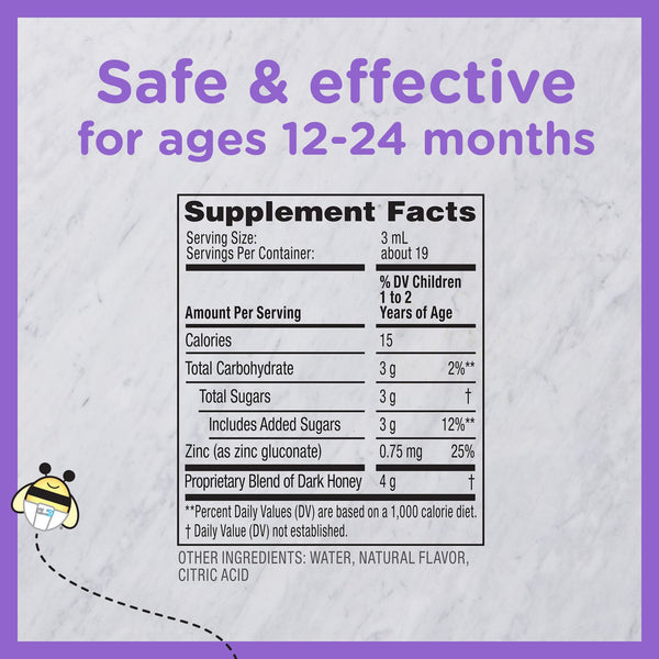Zarbee's® Baby Cough Syrup + Immune Children's Cold and Cough Relief 3 mg - 3 mg / 3 mL Strength Syrup 2 oz. (1226844_EA) 1/EA