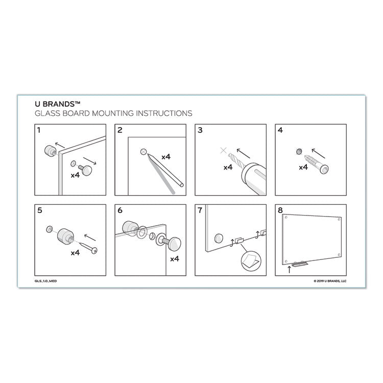 U Brands Magnetic Glass Dry Erase Board Value Pack, 70 x 47, White (UBR3974U0001)