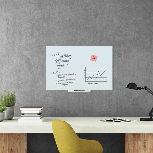 U Brands Floating Glass Dry Erase Board, 35 x 23, White (UBR3975U0001) Each