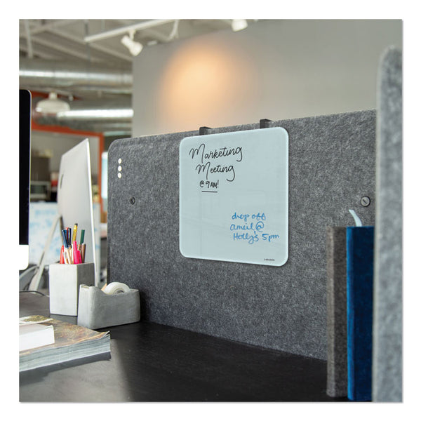 U Brands Cubicle Glass Dry Erase Board, 12 x 12, White Surface (UBR3690U0001)