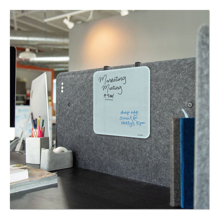 U Brands Cubicle Glass Dry Erase Board, 12 x 12, White Surface (UBR3690U0001) Each