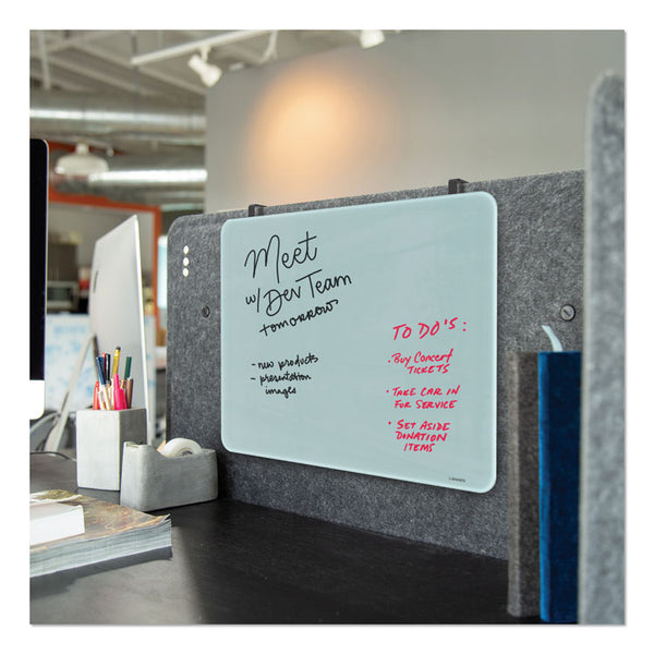 U Brands Cubicle Glass Dry Erase Board, 20 x 16, White Surface (UBR3689U0001) Each