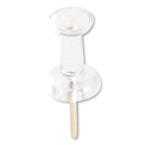 U Brands Standard Push Pins, Plastic, Clear, Clear Head/Gold Pin, 0.44", 100/Pack (UBR3087U0624) Pack of 100