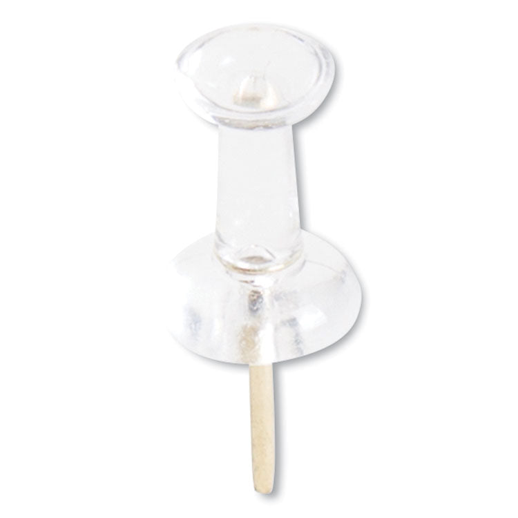U Brands Standard Push Pins, Plastic, Clear, Clear Head/Gold Pin, 0.44", 100/Pack (UBR3087U0624) Pack of 100