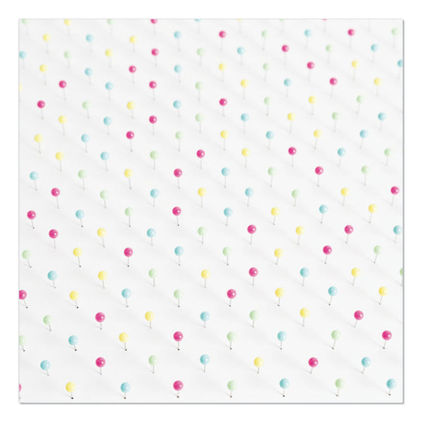 U Brands Map Push Pins, Plastic, Assorted, 0.5", 300/Pack (UBR3086U0624) Pack of 300