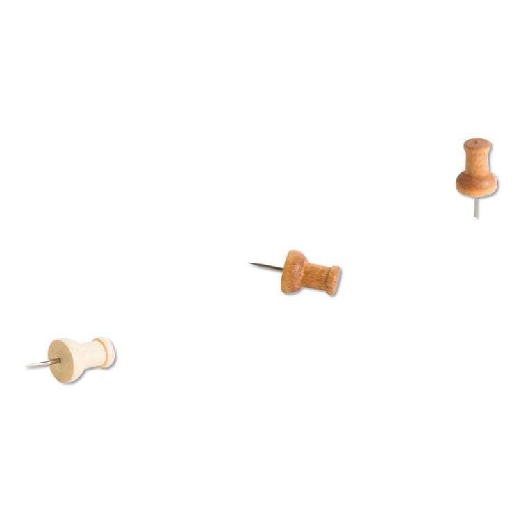 U Brands Fashion Push Pins, Wood, Assorted, 0.38", 100/Pack (UBR3085U0624) Pack of 100