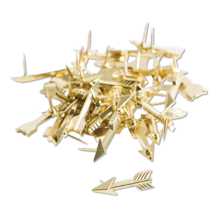 U Brands Fashion Push Pins, Steel, Gold, 3/8", 36/Pack (UBR3083U0624) Pack of 36