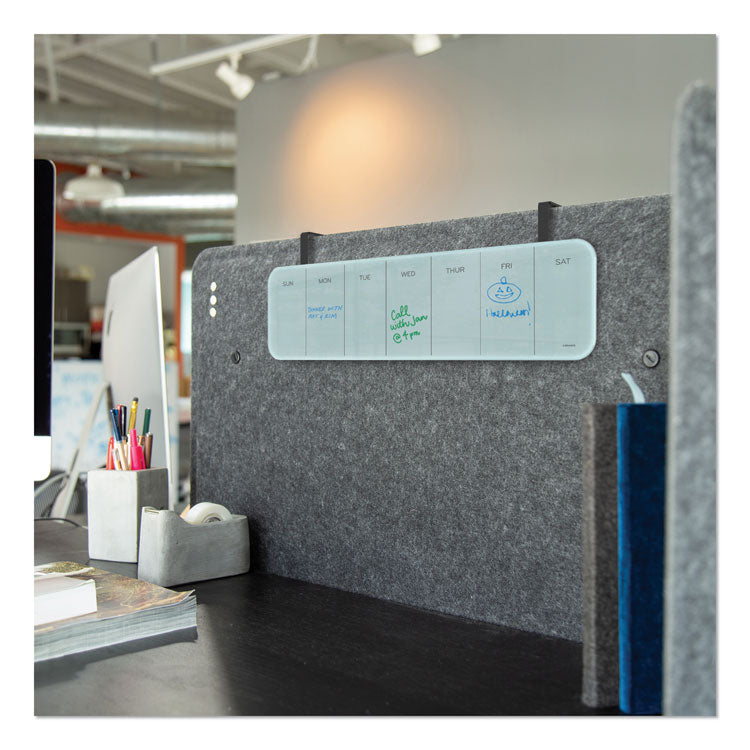 U Brands Cubicle Glass Dry Erase Board, Undated One-Week, 20 x 5.5, White Surface (UBR3688U0001) Each
