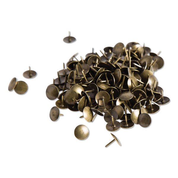 U Brands Fashion Metal Thumbtacks, Metal, Brass, 0.38", 200/Pack (UBR3092U0624) Pack of 200