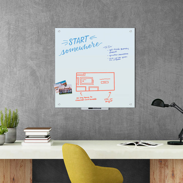 U Brands Magnetic Glass Dry Erase Board Value Pack, 35 x 35, White (UBR3971U0001) Each