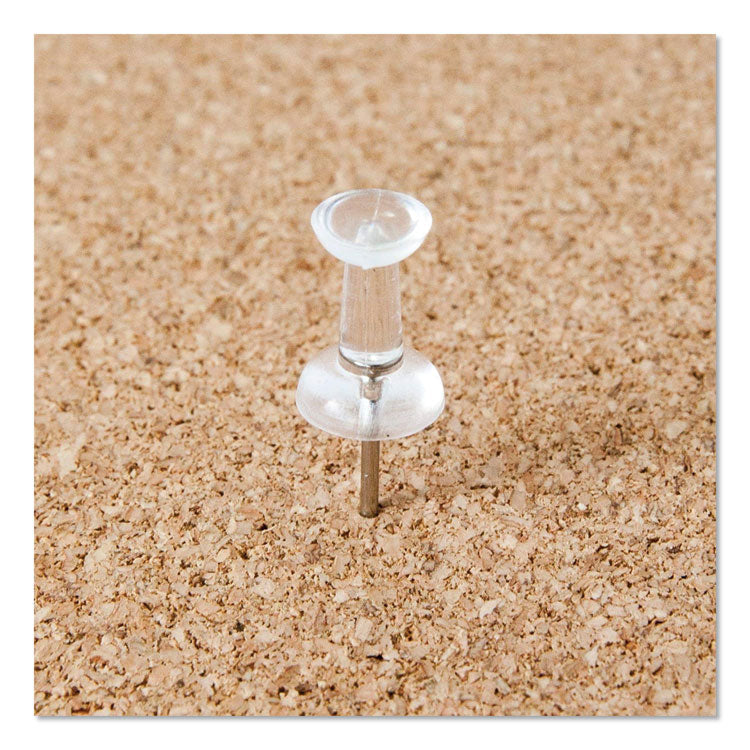 U Brands Standard Push Pins, Plastic, Clear, 0.44", 200/Pack (UBR658U0824) Pack of 200