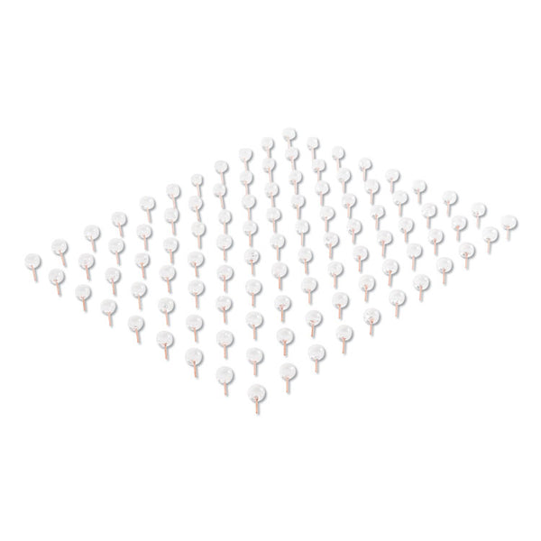 U Brands Fashion Sphere Push Pins, Plastic, Clear/Rose Gold, 0.44", 100/Pack (UBR3089U0624) Pack of 100