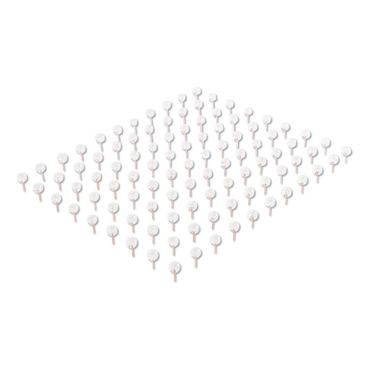U Brands Fashion Sphere Push Pins, Plastic, Clear/Rose Gold, 0.44", 100/Pack (UBR3089U0624) Pack of 100