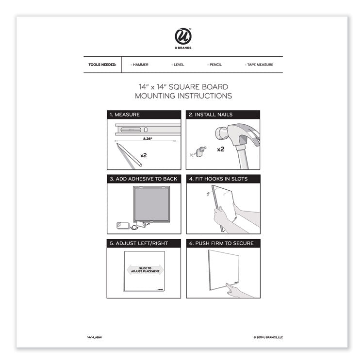 U Brands Tile Board Value Pack, (1) Tan Cork Bulletin, (1) White Magnetic Dry Erase, 14 x 14 (UBR3888U0001)