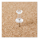 U Brands Standard Push Pins, Plastic, Clear, Clear Head/Silver Pin, 0.44", 200/Pack (UBR3088U0624) Pack of 200