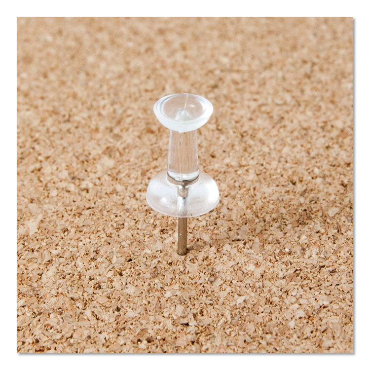 U Brands Standard Push Pins, Plastic, Clear, Clear Head/Silver Pin, 0.44", 200/Pack (UBR3088U0624) Pack of 200
