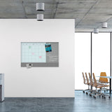 U Brands 3N1 Magnetic Glass Dry Erase Combo Board, 48 x 36, Month View, White Surface and Frame (UBR3198U0001) Each