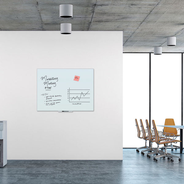 U Brands Floating Glass Dry Erase Board, 47 x 35, White (UBR3977U0001) Each