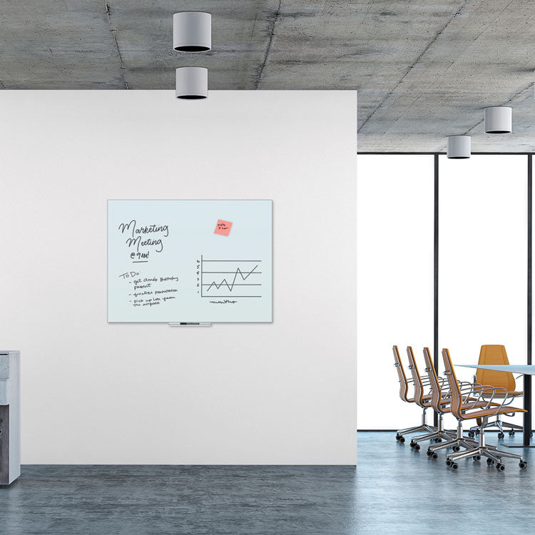 U Brands Floating Glass Dry Erase Board, 47 x 35, White (UBR3977U0001)