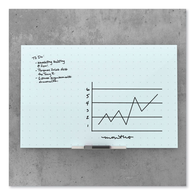 U Brands Floating Glass Ghost Grid Dry Erase Board, 35 x 23, White (UBR2798U0001) Each