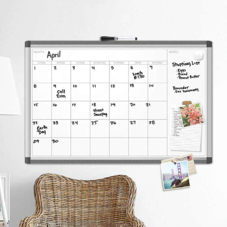 U Brands PINIT Magnetic Dry Erase Undated One Month Calendar, 47 x 35, White (UBR2903U0001) Each