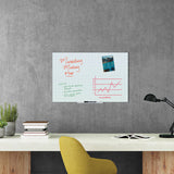 U Brands Floating Glass Ghost Grid Dry Erase Board, 35 x 23, White (UBR2798U0001) Each