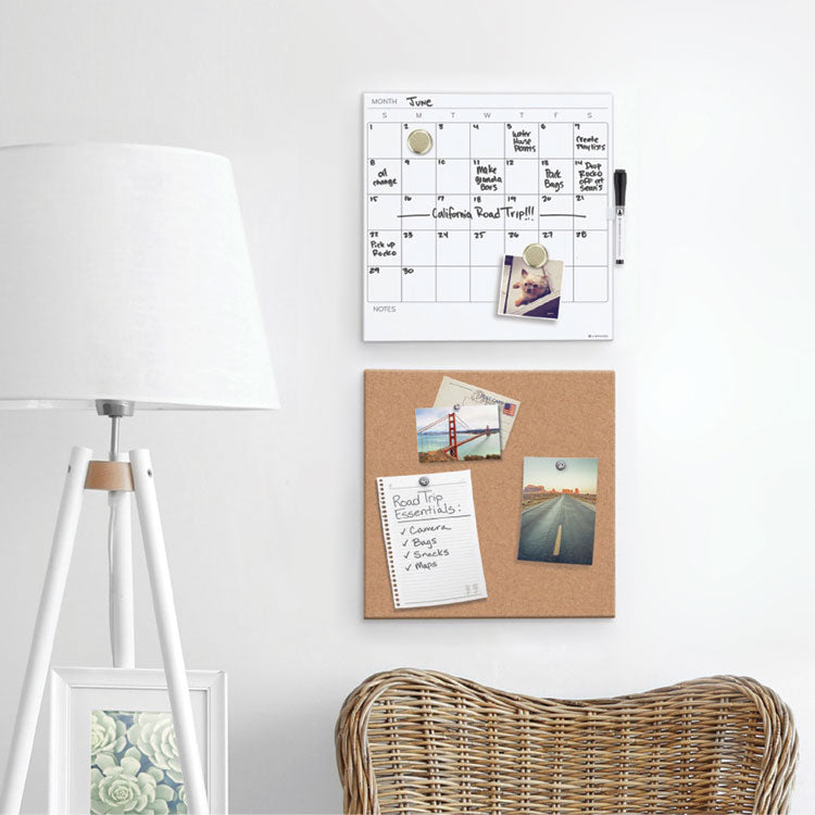 U Brands Tile Board Value Pack, (1) Tan Cork Bulletin, (1) White Undated Calendar Dry Erase, 14 x 14 (UBR3889U0001) Each