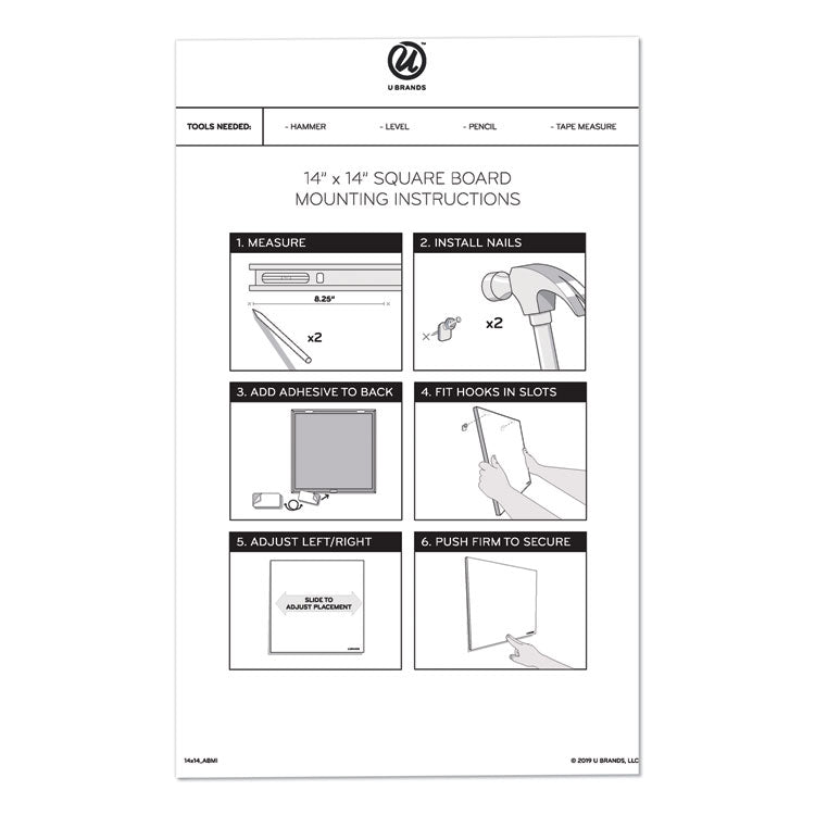 U Brands Tile Board Value Pack, (1) Tan Cork Bulletin, (1) White Undated Calendar Dry Erase, 14 x 14 (UBR3889U0001) Each
