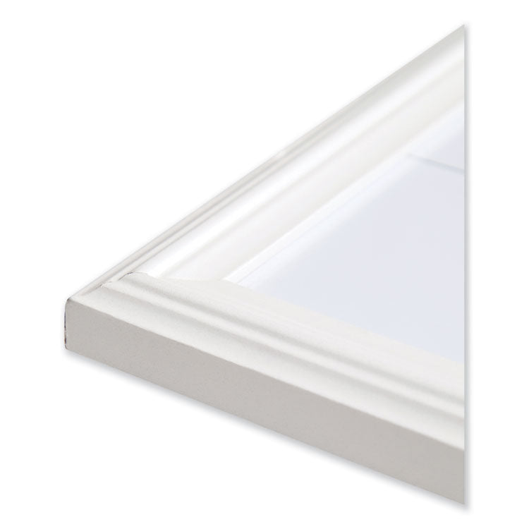 U Brands Magnetic Dry Erase Calendar with Decor Frame, One Month, 30 x 20, White Surface, White Wood Frame (UBR2075U0001) Each