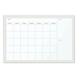 U Brands Magnetic Dry Erase Calendar with Decor Frame, One Month, 30 x 20, White Surface, White Wood Frame (UBR2075U0001) Each