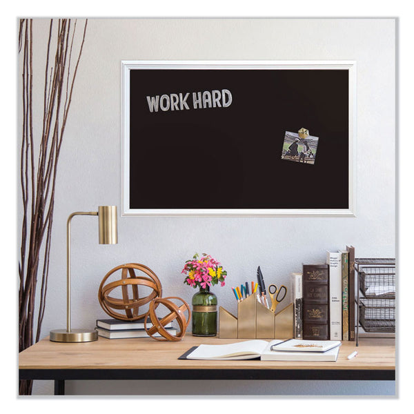 U Brands Magnetic Chalkboard with Decor Frame, 30 x 20, Black Surface, White Wood Frame (UBR2073U0001) Each