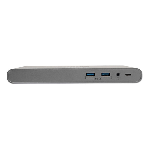 Tripp Lite USB Type-C Docking Station, 3.5mm/Displayport/HDMI/RJ45/Thunderbolt 3/USB A/USB C/VGA, Silver (TRPU442DOCK4S) Each