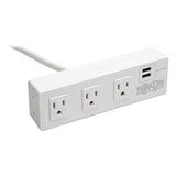 Tripp Lite Surge Protector, 3 AC Outlets/2 USB Ports, 10 ft Cord, 510 J, White (TRPTLP310USBCW)