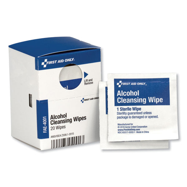 First Aid Only™ SmartCompliance Alcohol Cleansing Pads, 20/Box (FAOFAE4001) Each
