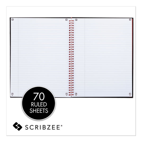 Black n' Red™ Hardcover Twinwire Notebooks, SCRIBZEE Compatible, 1-Subject, Wide/Legal Rule, Black Cover, (70) 11 x 8.5 Sheets (JDKK67030) Each