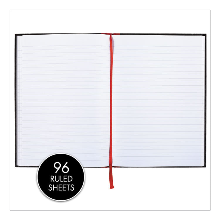 Black n' Red™ Hardcover Casebound Notebooks, SCRIBZEE Compatible, 1-Subject, Wide/Legal Rule, Black Cover, (96) 11.75 x 8.25 Sheets (JDKD66174) Each
