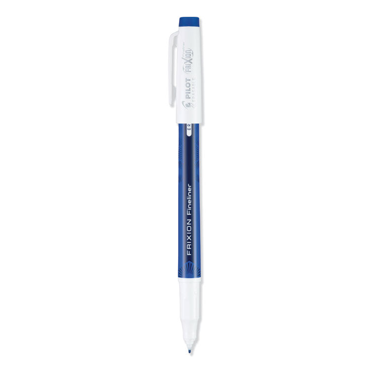 FriXion FriXion Fineliner Erasable Porous Point Pen, Stick, Fine 0.6 mm, Blue Ink, Blue/White Barrel, Dozen (PIL11467)