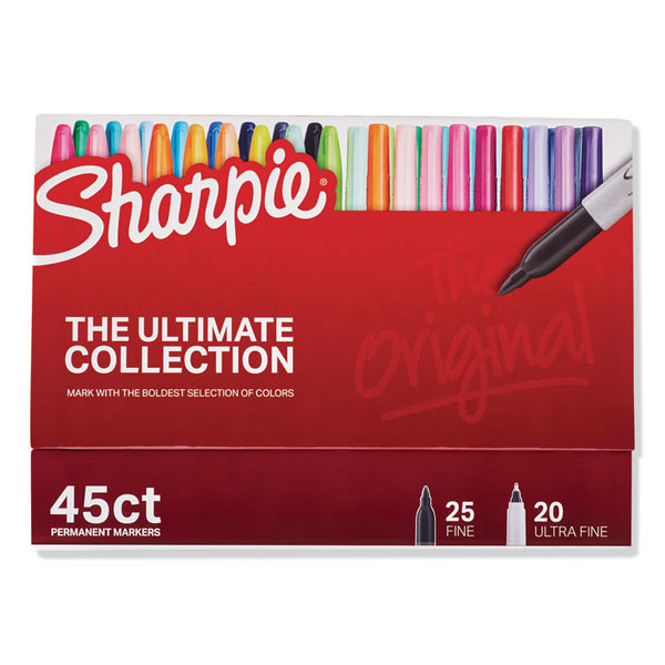 Sharpie® Permanent Markers Ultimate Collection, Assorted Tip Sizes/Types, Assorted Colors, 45/Pack (SAN2011580) Pack of 45