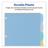 Avery® Write and Erase Big Tab Durable Plastic Dividers, 3-Hole Punched, 8-Tab, 11 x 8.5, Assorted, 1 Set (AVE16171)