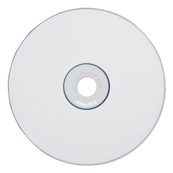 Verbatim® CD-R Recordable Disc, 700 MB/80 min, 52x, Spindle, White, 100/Pack (VER94712)