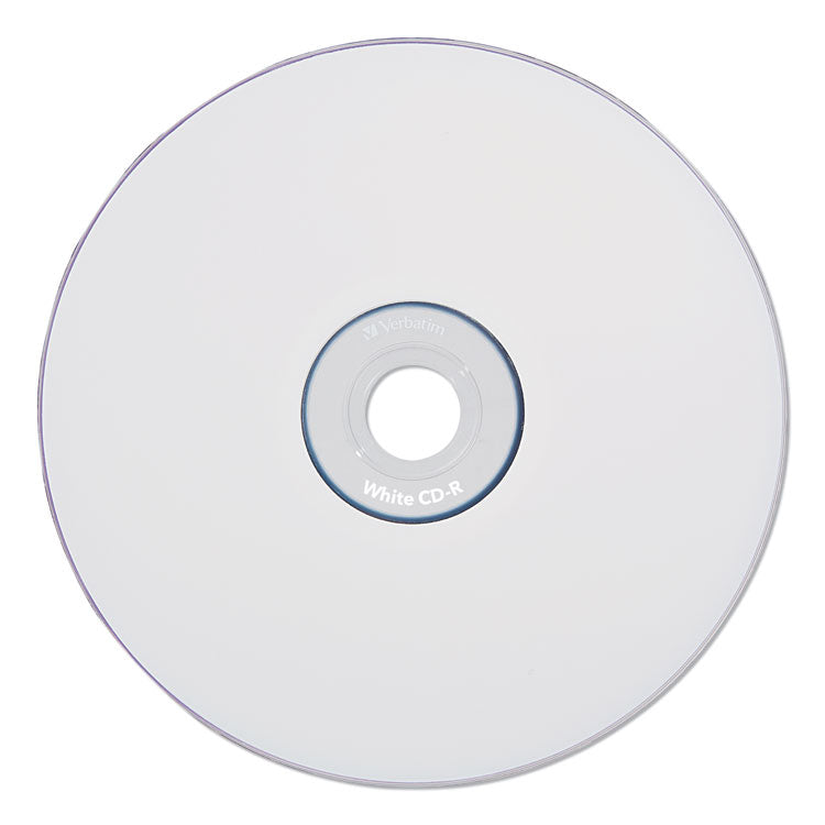 Verbatim® CD-R Recordable Disc, 700 MB/80 min, 52x, Spindle, White, 100/Pack (VER94712)