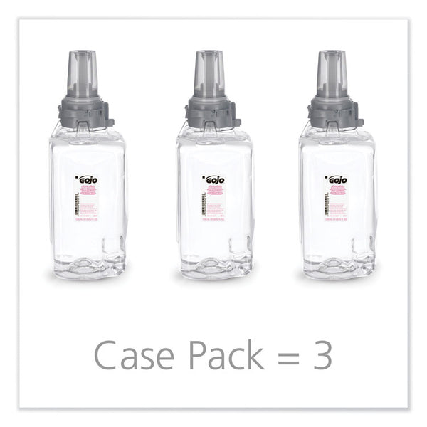 GOJO® Clear and Mild Foam Handwash Refill, For ADX-12 Dispenser, Fragrance-Free, 1,250 mL Refill, 3/Carton (GOJ881103)