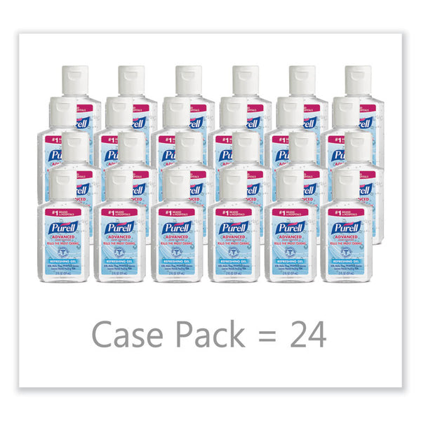 PURELL® Advanced Refreshing Gel Hand Sanitizer, 2 oz, Flip-Cap Bottle, Clean Scent, 24/Carton (GOJ960524)