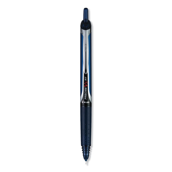 Pilot® Precise V5RT Roller Ball Pen, Retractable, Extra-Fine 0.5 mm, Navy Ink, Navy Barrel, Dozen (PIL13447)