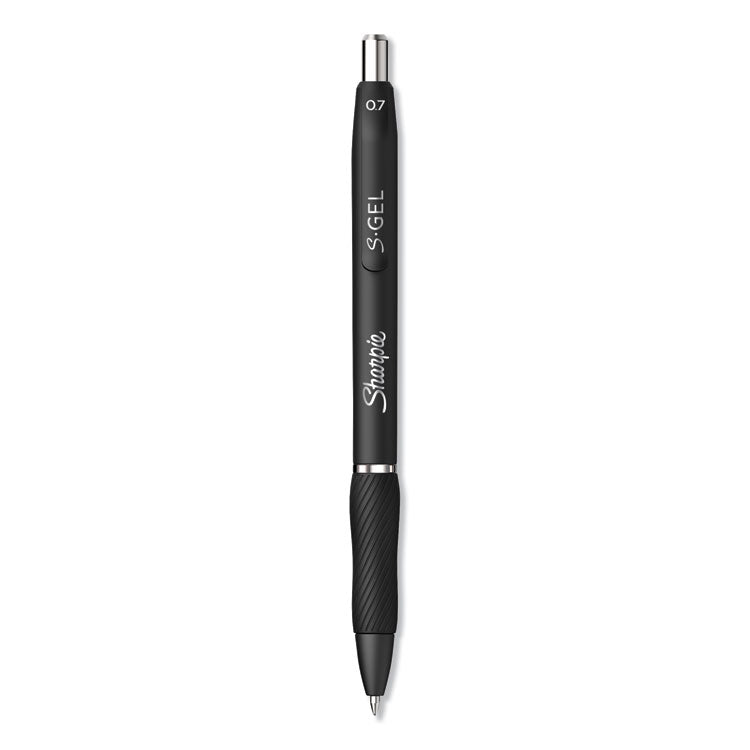 Sharpie® S-Gel™ S-Gel High-Performance Gel Pen, Retractable, Medium 0.7 mm, Black Ink, Black Barrel, Dozen (SAN2096159) Box of 12