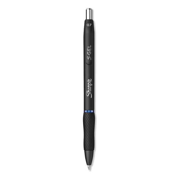 Sharpie® S-Gel™ S-Gel High-Performance Gel Pen, Retractable, Medium 0.7 mm, Blue Ink, Black Barrel, Dozen (SAN2096152) Box of 12