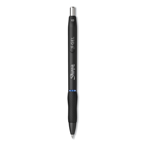 Sharpie® S-Gel™ S-Gel High-Performance Gel Pen, Retractable, Bold 1 mm, Blue Ink, Black Barrel, Dozen (SAN2096187) Box of 12